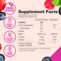 Thumbnail for Zena Nutrition Liquid Collagen for Women & Men (Type 1 & 3) & 5000mcg Biotin, 2500mg Verisol Bioactive Collagen Peptides, Hair, Skin, Nail Supplement, Mixed Berry Colageno, 60 Servings, 20.3 fl oz