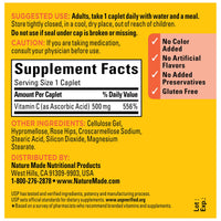 Thumbnail for Nature Made Vitamin C 500mg with Rose Hips, Dietary Vitamin C Supplement for Immune Support, 130 Caplets, 130-Day Supply