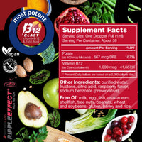 Thumbnail for Bricker Labs B-12 Blast Liquid Vitamin B12 and Folic Acid Supplement, Support Energy Production, Great Tasting Liquid Vitamin B12 Dietary Supplement in Natural Raspberry Flavor, 2 fl oz Bottle