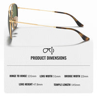Thumbnail for Ray-Ban RB3647N ROUND DOUBLE BRIDGE Round Shaped Non-Polarized Sunglasses for Men & Women – Includes Official RAYBAN Eyewear Kit – Ideal Formal & Casual Wear Sunglasses – G-15 Green Lens