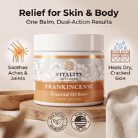Thumbnail for Vitality Extracts Frankincense Balm - 2oz, Boswellia Serrata, Beeswax, Olive Oil, Moisturizer for Dry, Cracked Skin, All Skin Types