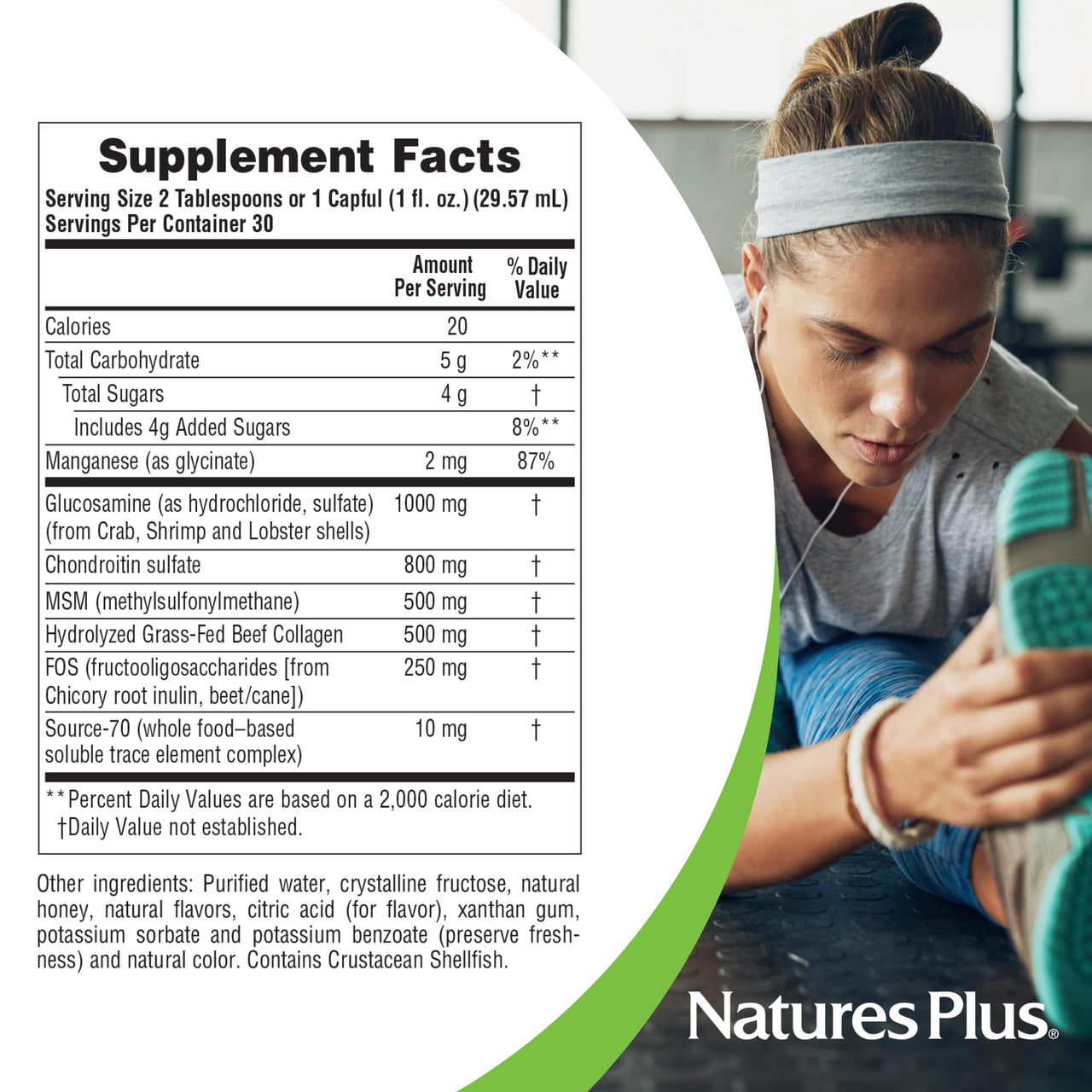 Natures Plus Ultra Rx-Joint Liquid, Honey Lemon - 30 fl oz - Supports Healthy Joint Function - with Glucosamine, Chondroitin & MSM - Gluten Free - 30 Servings