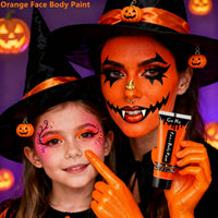 Thumbnail for Go Ho Orange Body Paint Washable(2.37oz/pc),Water Based Cream Orange Face Body Paint for Starfire SFX Cosplay Costumes Festivals Halloween Pumpkin Makeup