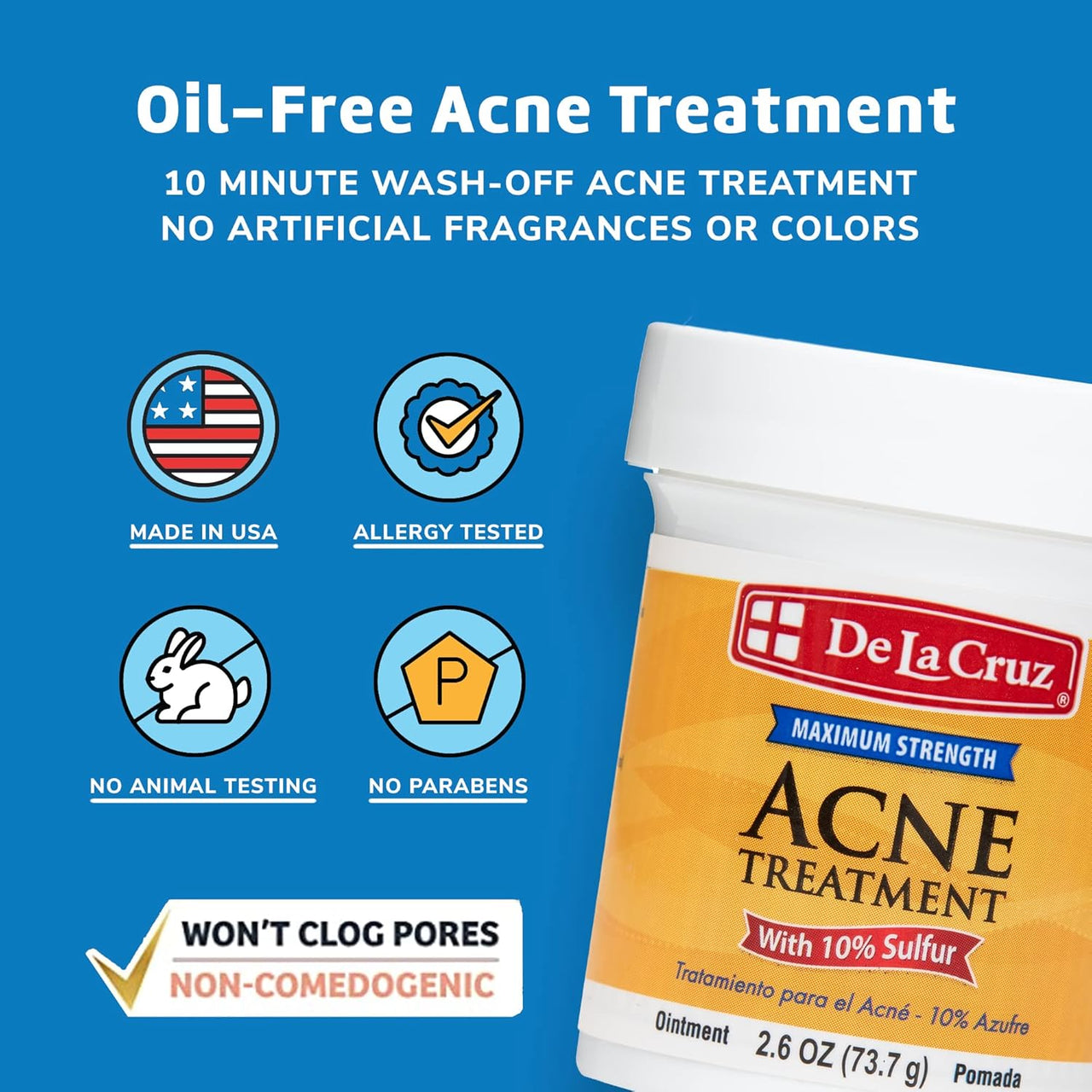 De La Cruz Sulfur Ointment For Acne Treatment that Clears Up Pimples