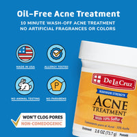 Thumbnail for De La Cruz Sulfur Ointment - Cystic Acne Treatment for Face and Body - Daily 10 Min Spot Treatment Mask - Safe and Effective Game Changing Hormonal Acne Treatment That Clears Up Pimples - 2.6 OZ