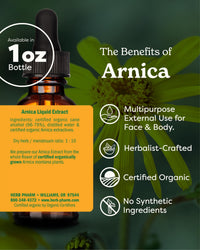 Thumbnail for Herb Pharm Certified Organic Arnica Liquid Extract for Minor Pain Support, 1 Fl Oz