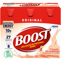 Thumbnail for BOOST Original Balanced Nutritional Drink, Creamy Strawberry, 8 FL OZ (Pack of 6)