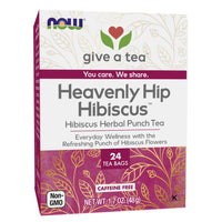 Thumbnail for NOW Give a Tea®, Heavenly Hip Hibiscus™, Herbal Punch Tea, Everyday Wellness with the Refreshing Punch of Hibiscus Flowers, Caffeine Free, 24 Tea Bags