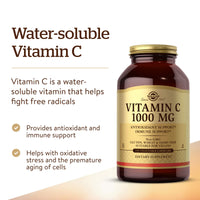 Thumbnail for Solgar Vitamin C 1000 mg, 250 Vegetable Capsules - Antioxidant & Immune Support - Overall Health - Healthy Skin & Joints - Bioflavonoids Supplement - Non GMO, Vegan, Gluten No, Kosher - 250 Servings