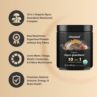 Thumbnail for NatureBell Organic Mushroom Powder, 10oz | 10-in-1 Adaptogenic Blend with Lion’s Mane, Reishi, Shiitake, Chaga & More | Great for Coffee, Smoothies & Recipes