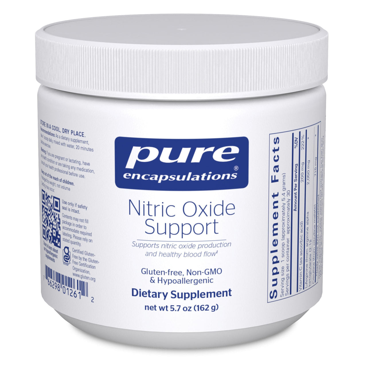 Pure Encapsulations Nitric Oxide Support | Supports Healthy Oxygen Circulation and Promotes Energy Production Within Muscles* | 5.7 Ounces