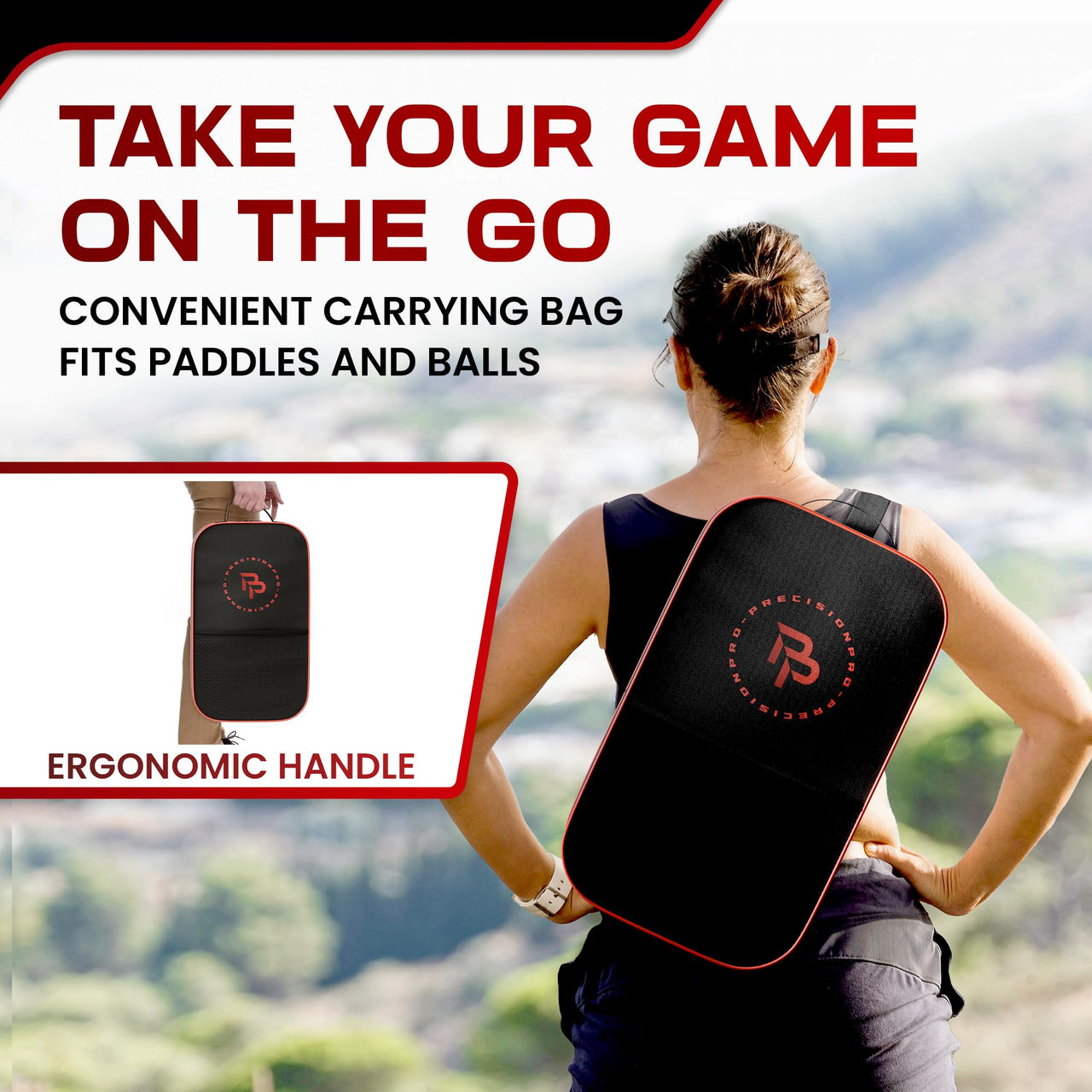 Precision Pro Premium Carbon Fiber Pickleball Paddle- 14mm Pickleball Paddles Set of 2 w/Unique Design Handles & Indoor Outdoor Pickleball Balls - Comfortable Pickleball Paddle Grip, USA Approved
