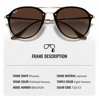 Thumbnail for Ray-Ban RB4292N Blaze Double Bridge Phantos Shape Sunglasses With Eyewear Kit Bundle - Adjustable Nose Pads - Ideal Formal and Casual Wear Retro Sunglasses