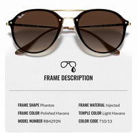 Thumbnail for Ray-Ban RB4292N BLAZE DOUBLE BRIDGE Phantos Shaped Non-Polarized Sunglasses for Men & Women – Includes Official RAYBAN Eyewear Kit – Ideal Formal & Casual Wear Sunglasses – Brown Gradient Lens