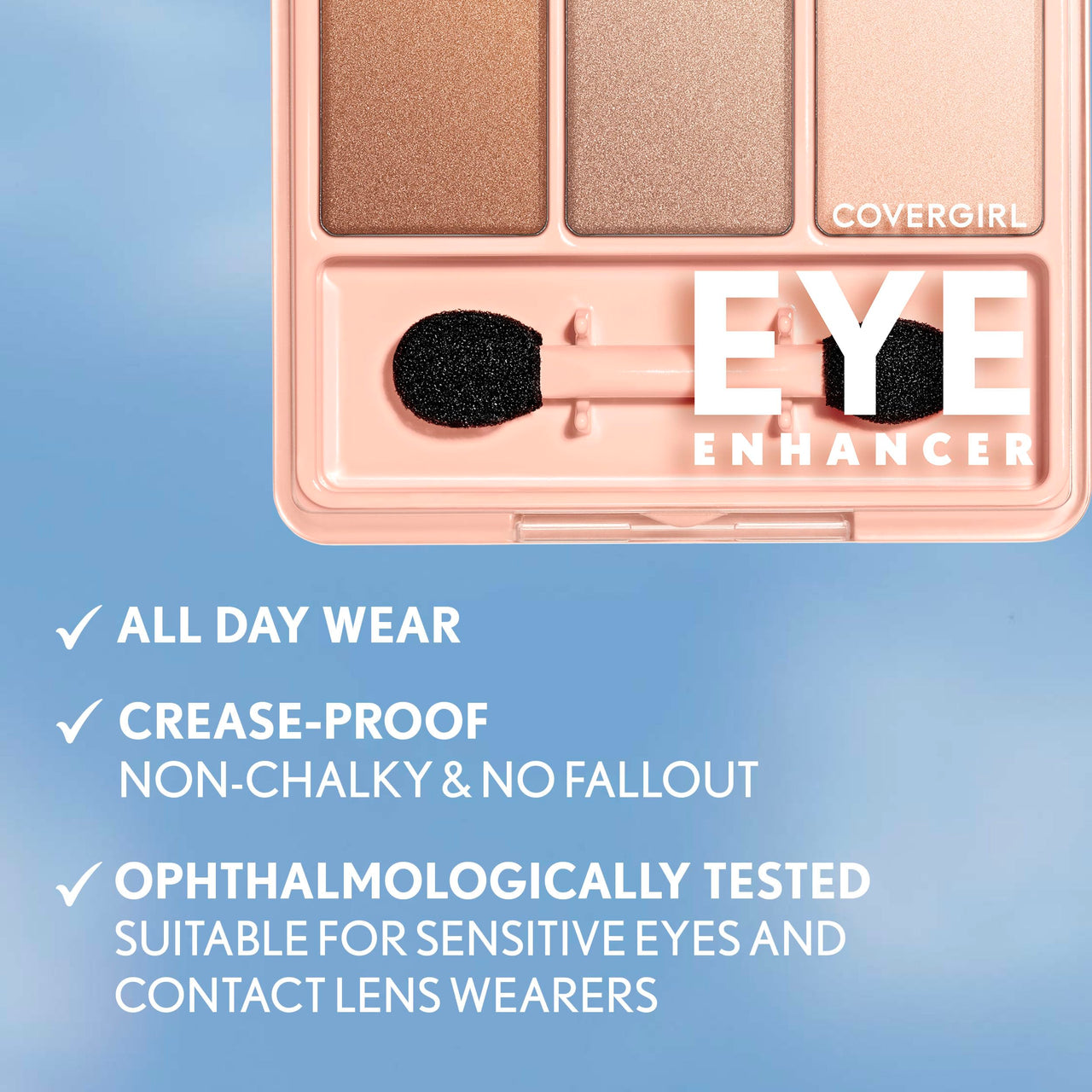 COVERGIRL Eye Enhancer, Night Sky, Eyeshadow Quad, Easy to Wear, Clean & Vegan, Talc-Free, Matte & Shimmer Finishes, Smudge-Proof, 0.19oz