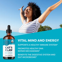 Thumbnail for Vimergy USDA Organic Cat’s Claw Liquid – Provides Antioxidant Support* – Benefits The Immune System* – Vegan, Gluten-Free, Non-GMO – 57 Servings (115 mL)