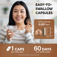 Thumbnail for Ceylon Cinnamon Capsules - Extra Strength - Energy Heart & Metabolism Support for Men & Women - Pure Natural Cinnamon 20:1 Extract Supplement - GMO & Gluten Free - Made in USA - 60 Capsules 2 Month