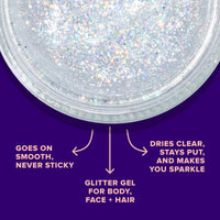Thumbnail for UNICORN SNOT Holographic Face Glitter & Body Glitter Gel | Hair Glitter, Vegan & Cruelty Free, 1.7 oz Silver Glitter (Disco)