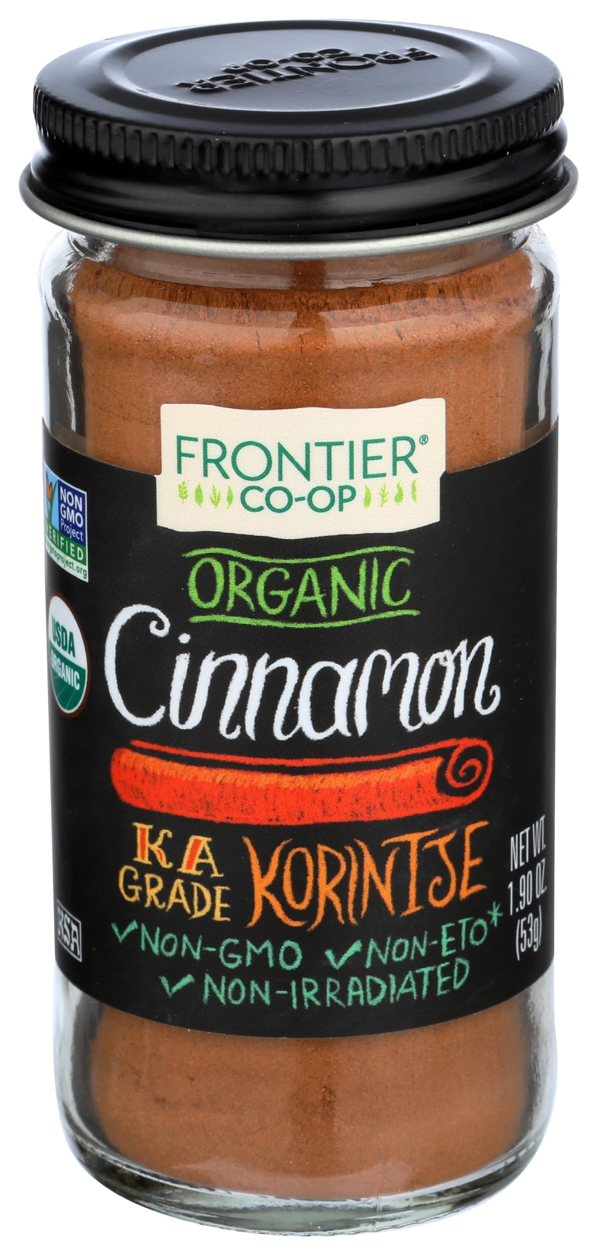 Frontier Co-op Organic Ground Cinnamon, 1.9 Ounce Bottle, Gourmet Quality Cinnamon, Full Balanced Spicy Flavor, Kosher