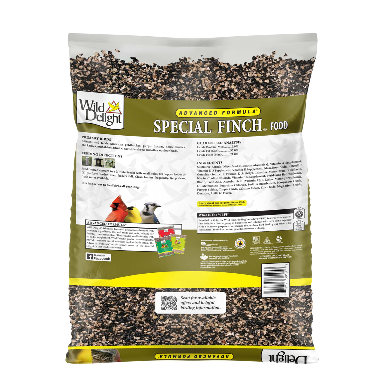 Wild Delight Advanced Formula Special Finch Food, Wild Bird Seed Mix, 5lbs