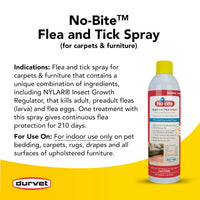 Thumbnail for Durvet No Bite IGR Flea and Tick Spray, 16 Ounces, for Carpets and Furniture