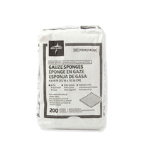 Thumbnail for Medline 4 x 4 inch Gauze Sponges, 100% Cotton, 8-Ply Woven Non-Sterile Gauze (Pack of 200)