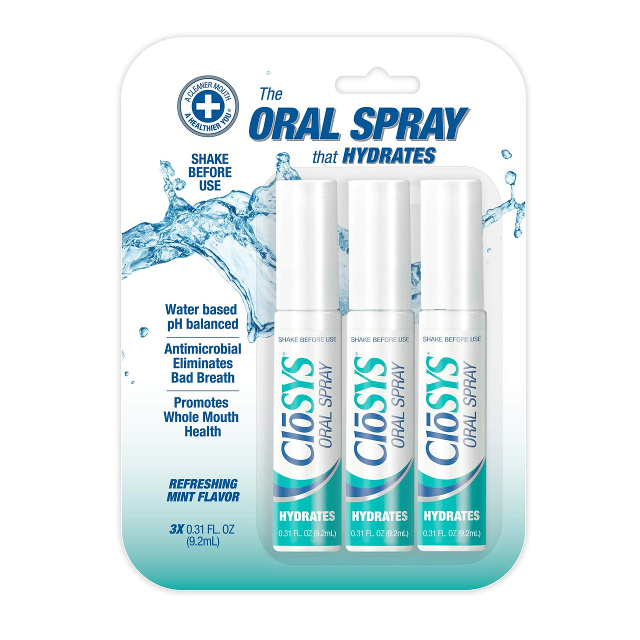 CloSYS Ultra Sensitive 32oz Mouthwash Bundle with CloSYS 0.31oz Oral Breath Mint Spray (3 Count)