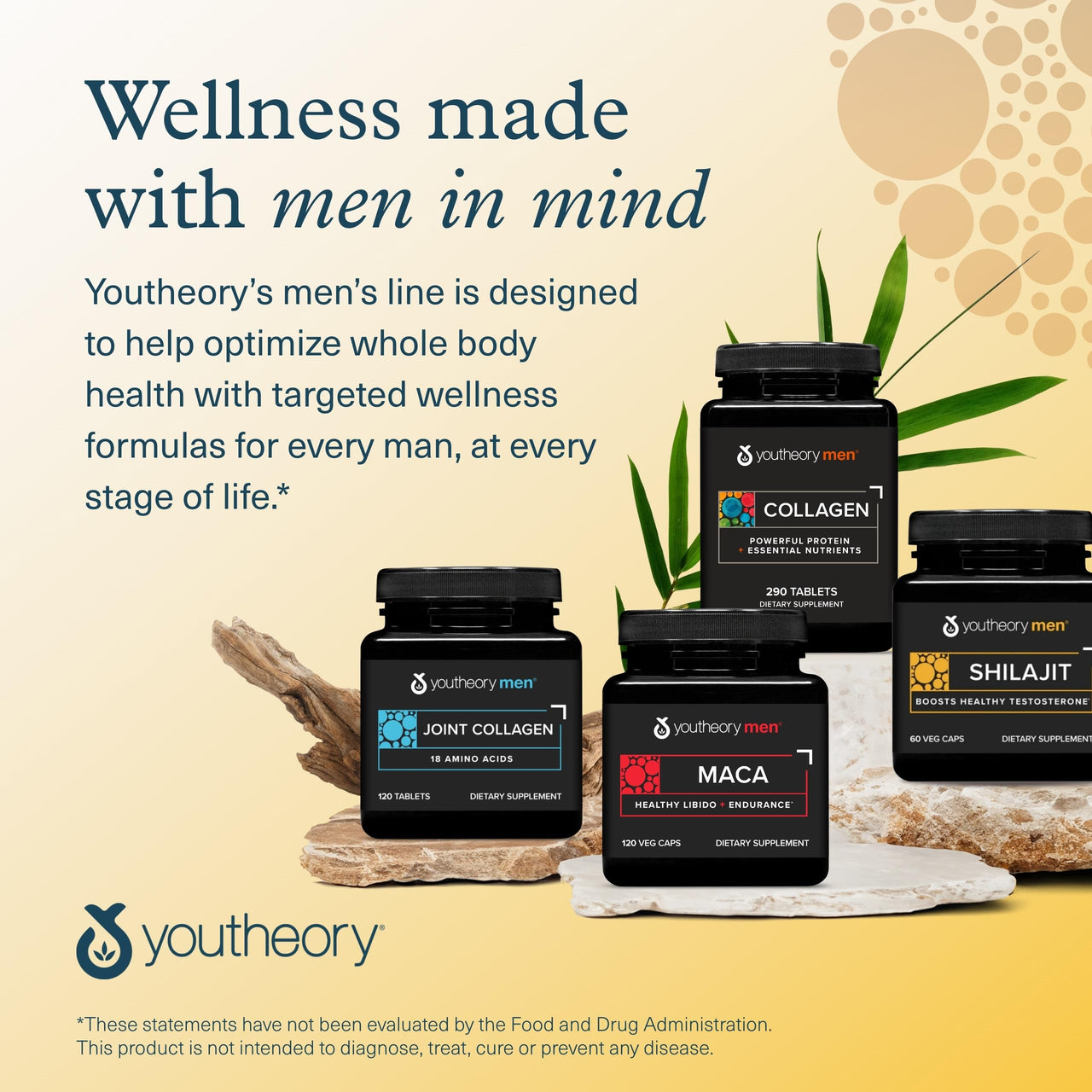 Youtheory Men’s Shilajit - Shilajit Capsules with PrimaVie Extract - Supports Stress Relief, Muscle Growth & Bone Health - Compatible with Vegan Diet - 60 Capsules (60-Day Supply)