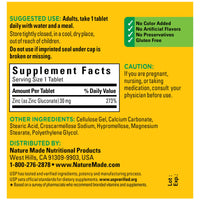 Thumbnail for Nature Made Zinc 30 mg, Dietary Supplement for Immune Health and Antioxidant Support, 100 Tablets, 100 Day Supply