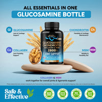 Thumbnail for Glucosamine Chondroitin MSM Collagen | HSA | Joint Support Supplement 2800 mg | Made in USA | FSA Approved Product Items | Flexibility Nutritional Vitamins | For Men & Women, 120 Capsules