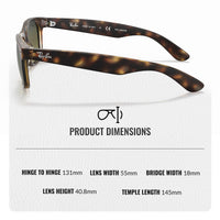 Thumbnail for Ray-Ban RB2132 NEW WAYFARER Classic Polarized Square Shape Sunglasses With Eyewear Kit Bundle - High Bridge Fit - Casual Wear Square Sunglasses