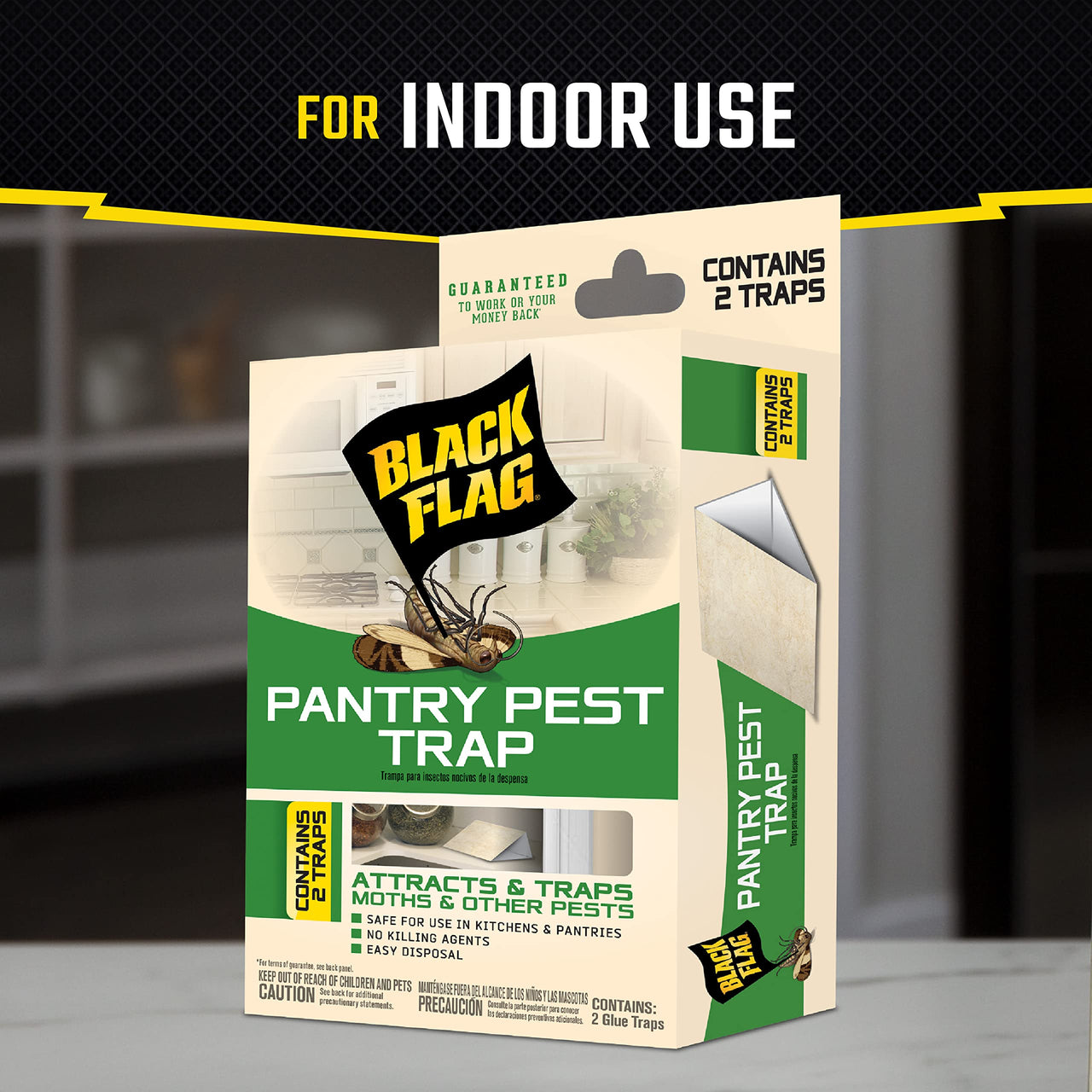 Black Flag Pantry Pest Trap 2 Count, Insect Traps, Safe For Use In Kitchens And Pantries