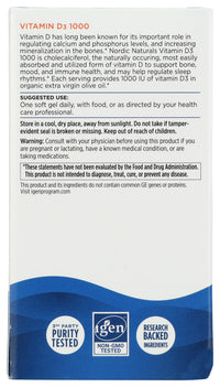 Thumbnail for Nordic Naturals, Vitamin D3 1000 IU, 120 Count