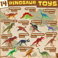 Thumbnail for Zippytots Dinosaur Toys for Kids 3-5-7-14 Realistic Plastic Dinosaur Figures with Metal Storage Box & Learning Booklet - Educational Dino Figure Toys for Boys Girls Toddlers
