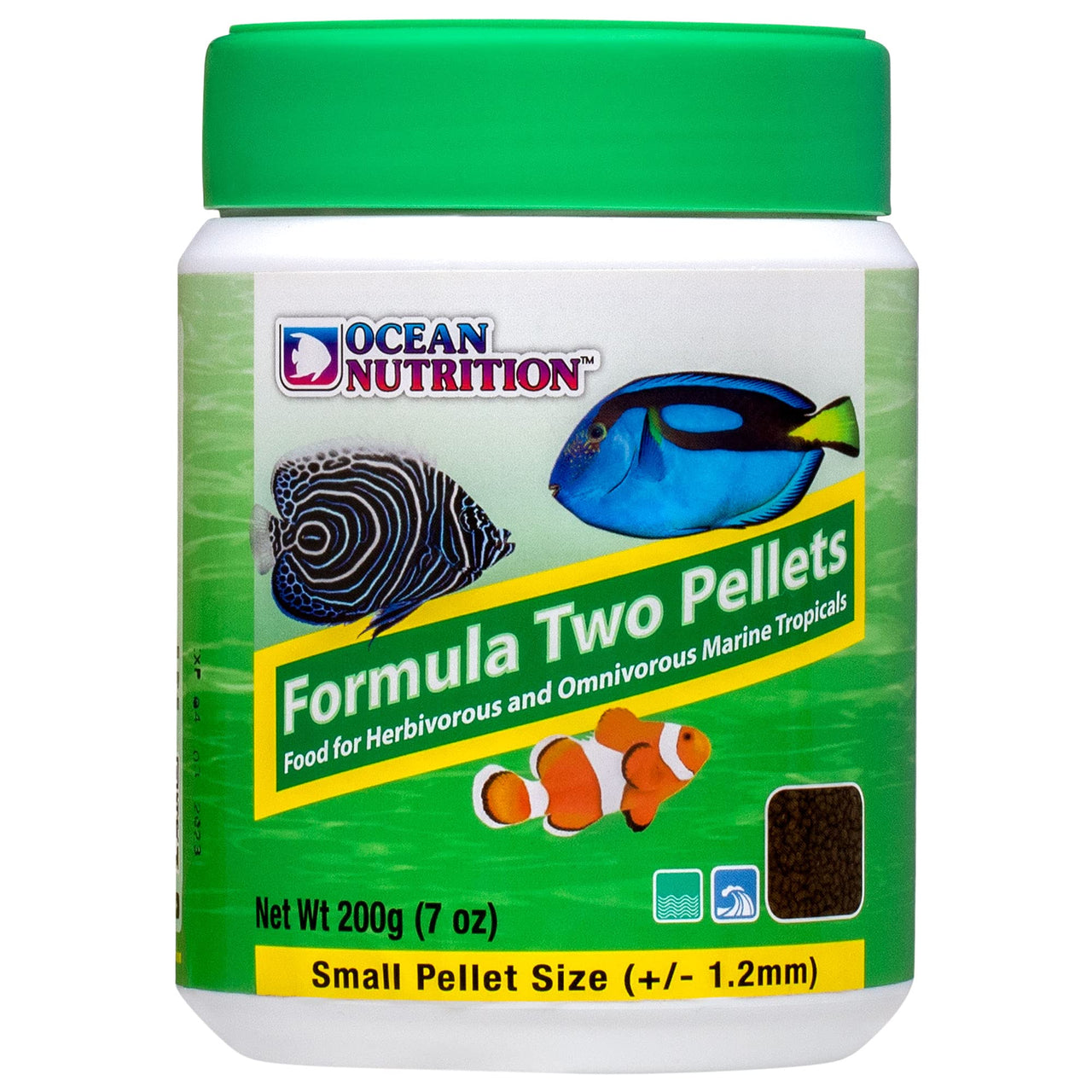 Ocean Nutrition Formula Two Pellets - Fish Food for Herbivorous & Omnivorous Marine Tropical Fish, High Protein(40%) - 7 oz (200 g) Small Pellets