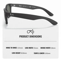Thumbnail for Ray-Ban RB2132 NEW WAYFARER Classic Polarized Square Shape Sunglasses With Eyewear Kit Bundle - High Bridge Fit - Casual Wear Square Sunglasses
