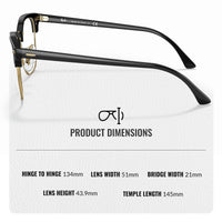 Thumbnail for Ray-Ban RB3016 CLUBMASTER BLUE-VIOLET LIGHT CLEAR Square Shaped Non-Polarized Sunglasses for Men & Women – Includes Official RAYBAN Eyewear Kit – Ideal Formal & Casual Wear Sunglasses – Clear Lens