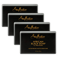 Thumbnail for SheaMoisture Face and Body Bar for Oily, Blemish-Prone Skin African Black Soap Paraben Free 3.5 oz 4 Count, facial cleanser