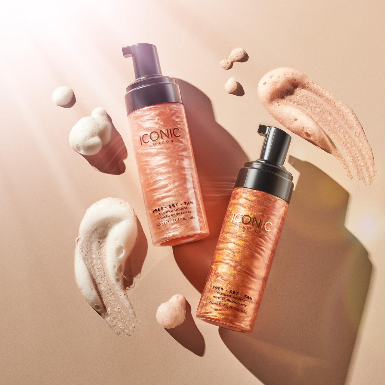 ICONIC LONDON Prep Set Tan Mousse | Long Lasting, Sun Kissed Skin, Bronze Glow, Cruelty-Free, Vegan Makeup, Original
