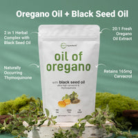 Thumbnail for Micro Ingredients Oil of Oregano Softgels, 300 Count | 2 in 1 Formulated with Black Seed Oil | 4X Strength Carvacrol & Thymoquinone | Plant Based, Non-GMO