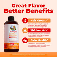 Thumbnail for MARYRUTH'S Liquid Multivitamin+Hair Growth | Biotin 10000mcg | Lustriva Hair Growth Supplement | Clinically Tested in Women for Thicker Hair&Facial Wrinkle | Skin Care | Ages 18+ | 15.22 Fl Oz