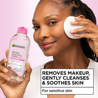Thumbnail for Garnier Micellar Water, Hydrating Facial Cleanser & Makeup Remover, Suitable for Sensitive Skin, Vegan, Cruelty Free, 13.5 Fl Oz (400mL), 1 Count