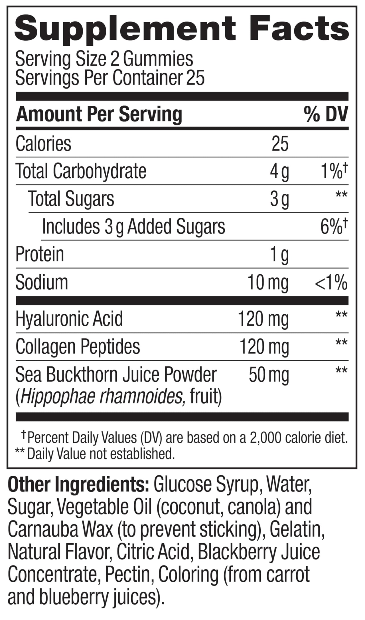 OLLY Glowing Skin Gummy, Hydrated & Youthful Skin,* Hyaluronic Acid, Collagen Peptides, Sea Buckthorn, Plump Berry Flavor, 25 Day Supply - 50 Count