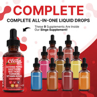 Thumbnail for Clean Nutra Cayenne Pepper Drops Supplement Liquid + Hawthorn Berry, Vitamin D3 K2 Beet Root Powder, Ceylon Cinnamon, Turmeric Curcumin, Organic Panax Ginseng, Berberine Extract 1 Pack