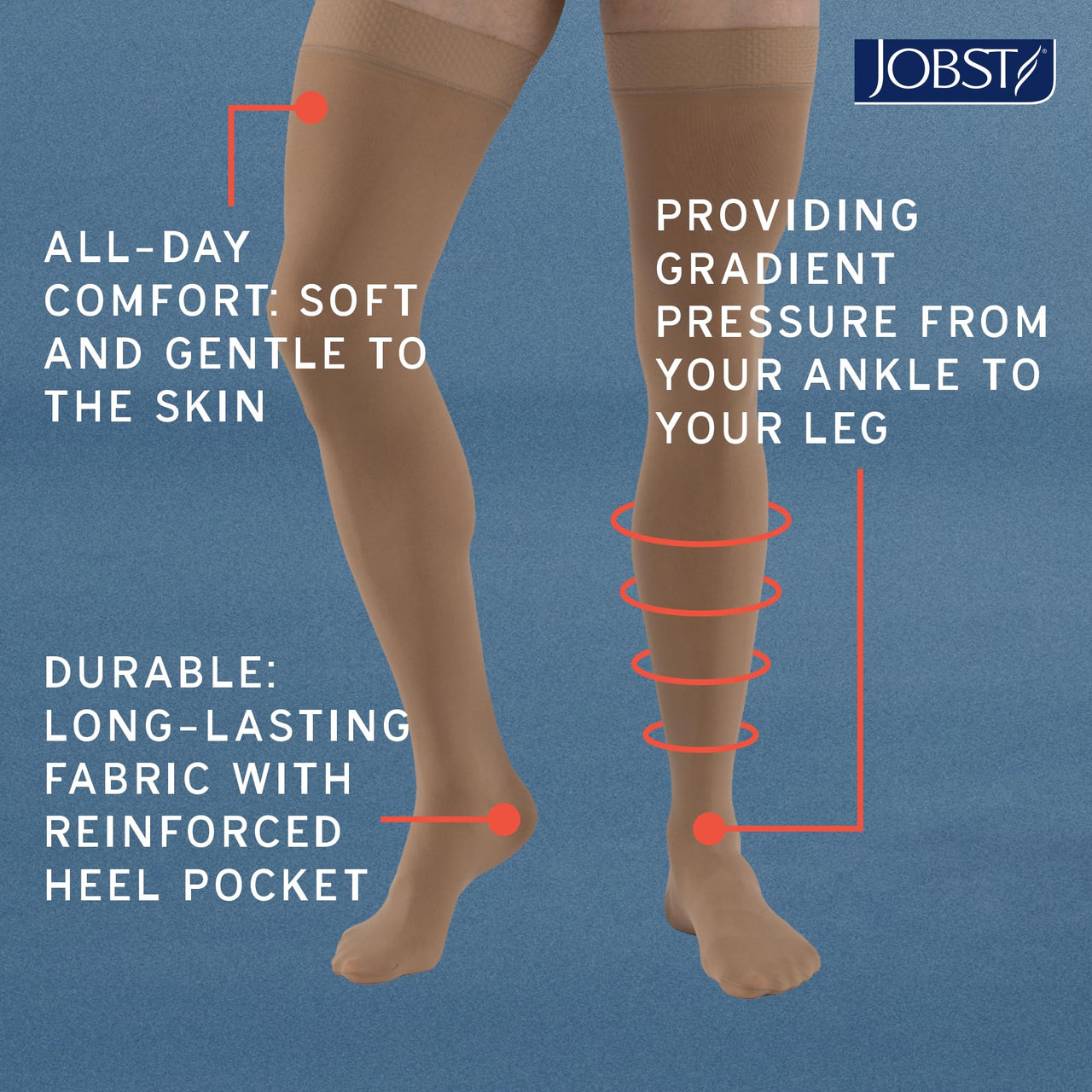 Jobst Relief Compression Stocking Knee High Beige Large 1 Ct
