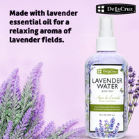 Thumbnail for De La Cruz Lavender Water Body Mist - Lavender Spray body mist With Pure Lavender Essential Oil 8 fl oz (236 mL)