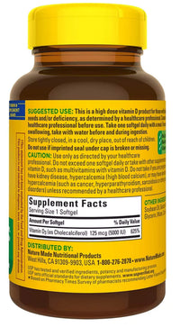 Thumbnail for Nature Made Vitamin D-3 5000IU 220 Count Softgels