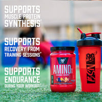Thumbnail for BSN Amino X Muscle Recovery & Endurance Powder, BCAAs, 10 Grams of Amino Acids, Keto Friendly, Caffeine-Free, Support Endurance, Zero Sugar, Fruit Punch, 70 servings, 35.84 Ounce (Packaging May Vary)
