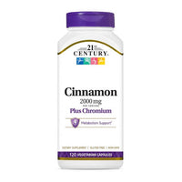 Thumbnail for 21st Century Cinnamon Plus Chromium 2000 mg 120 Veg Caps