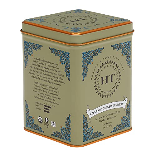 Image 1 of Default Title for the product Harney & Sons HT Organic Ginger Turmeric Herbal Tea, 20 Sachets Tin